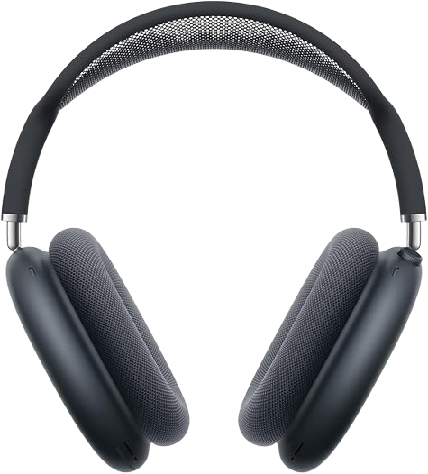 Over-ear black wireless headphones